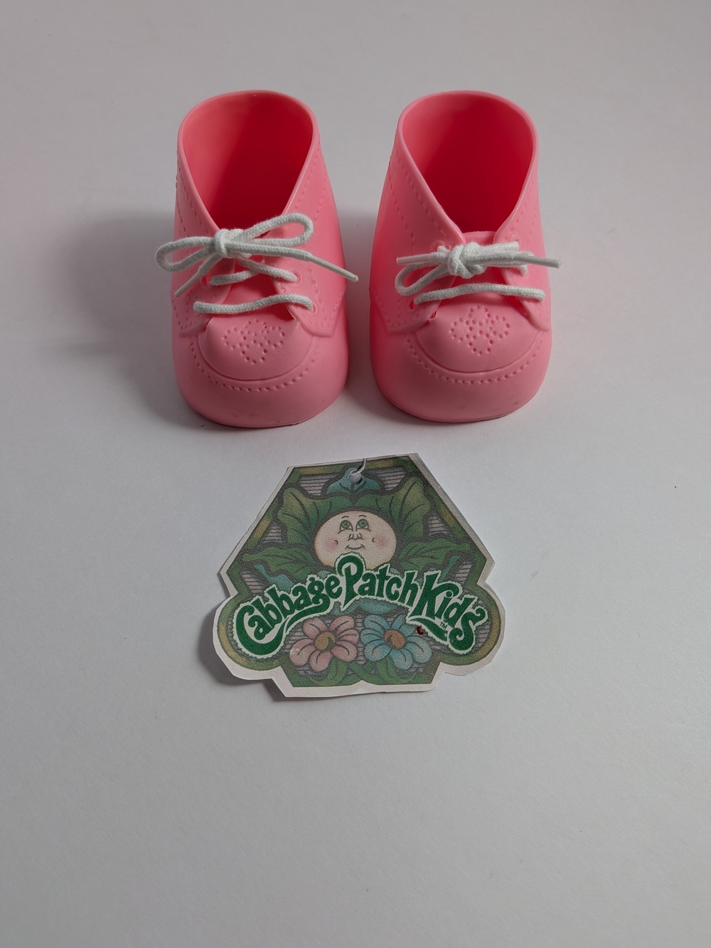 Cabbage Patch Kids Doll Shoes Pink Lace Up Shoes Vtg CPK